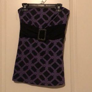 Purple strapless blouse